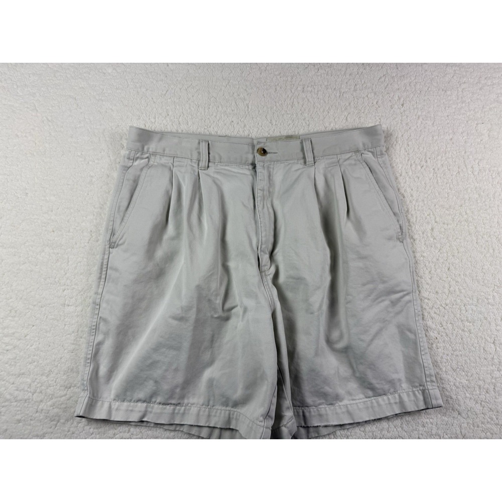 Eddie Bauer Bermuda Classic Fit Shorts Mens Size 36X8 Brown Pleated Outdoor